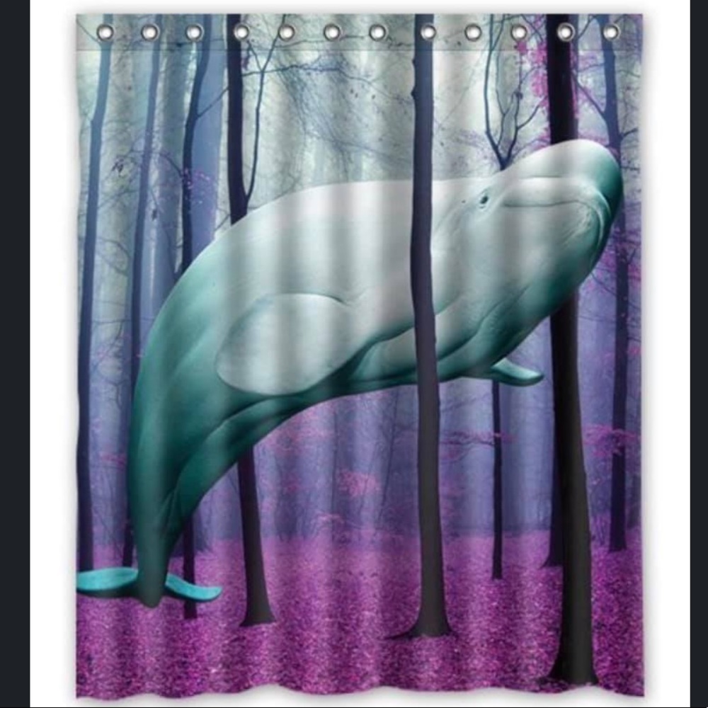 Funny Beluga Whale Shower Curtain